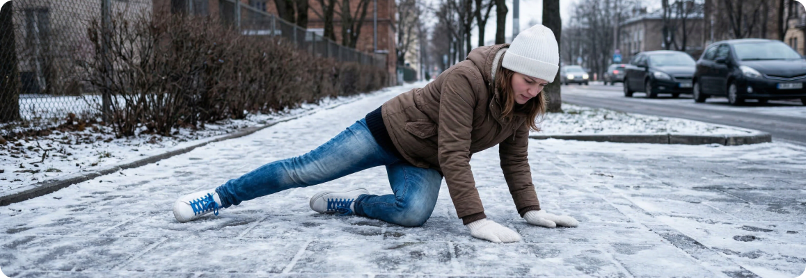 Падение на льду - частая причина переломов